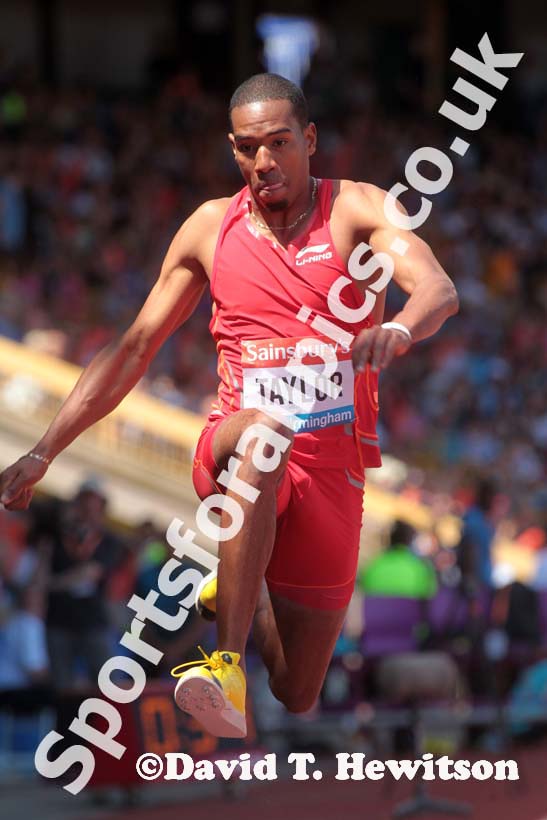 Christian Taylor (USA), triple jump at the IAAF Diamond League, Birmingham.